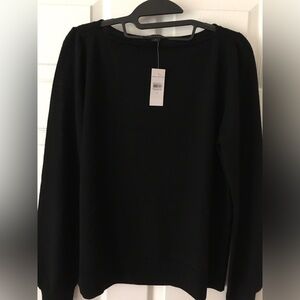 NWT Ann Taylor black long sleeve merino wool sweater. Size M.